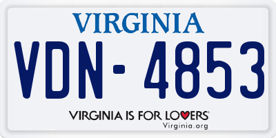 VA license plate VDN4853