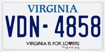 VA license plate VDN4858