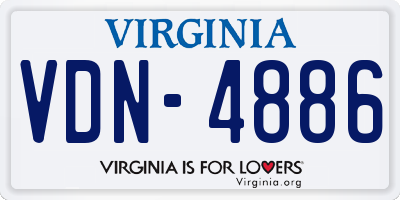VA license plate VDN4886