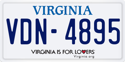 VA license plate VDN4895