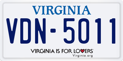 VA license plate VDN5011