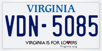 VA license plate VDN5085
