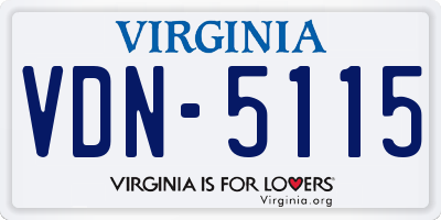 VA license plate VDN5115