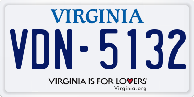 VA license plate VDN5132