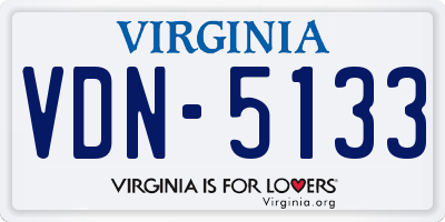 VA license plate VDN5133