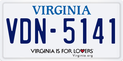 VA license plate VDN5141