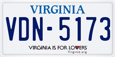 VA license plate VDN5173