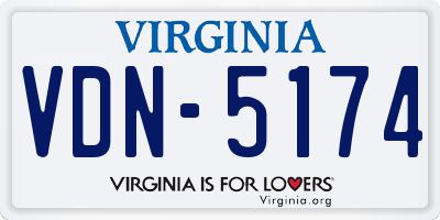 VA license plate VDN5174