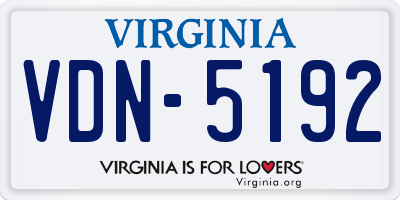 VA license plate VDN5192