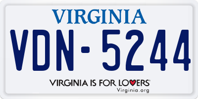 VA license plate VDN5244