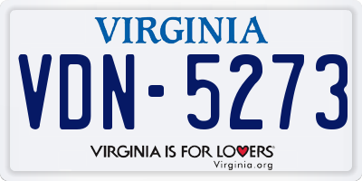 VA license plate VDN5273