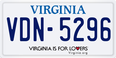 VA license plate VDN5296
