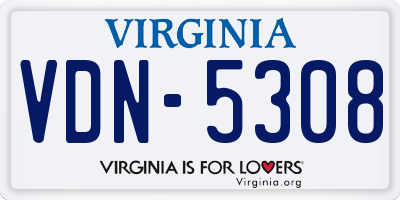 VA license plate VDN5308