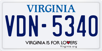 VA license plate VDN5340