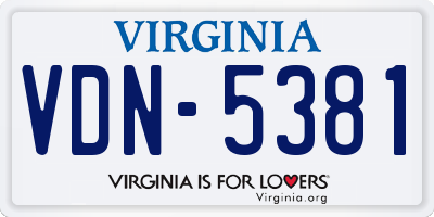 VA license plate VDN5381
