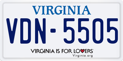 VA license plate VDN5505