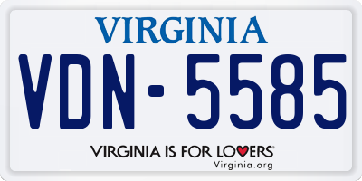 VA license plate VDN5585