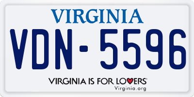 VA license plate VDN5596