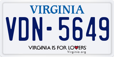 VA license plate VDN5649
