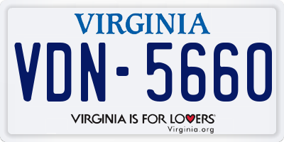 VA license plate VDN5660