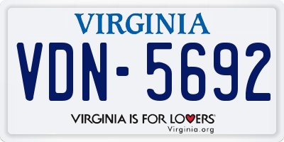 VA license plate VDN5692