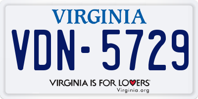 VA license plate VDN5729