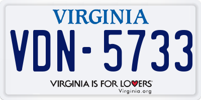VA license plate VDN5733