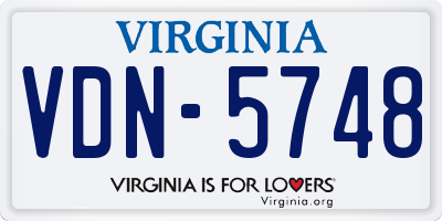 VA license plate VDN5748