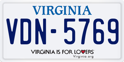 VA license plate VDN5769