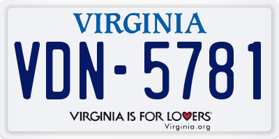 VA license plate VDN5781