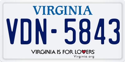 VA license plate VDN5843