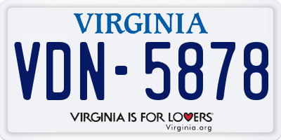 VA license plate VDN5878