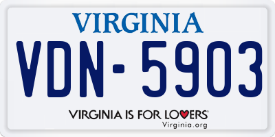 VA license plate VDN5903