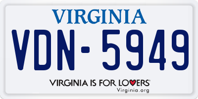 VA license plate VDN5949