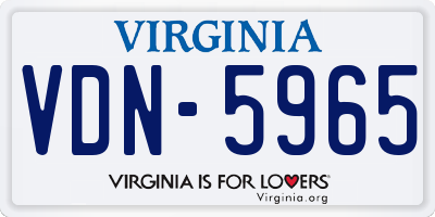 VA license plate VDN5965
