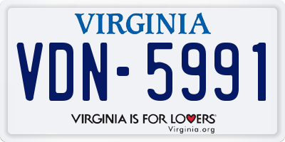 VA license plate VDN5991