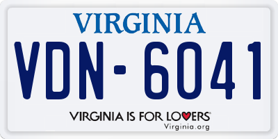VA license plate VDN6041