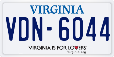VA license plate VDN6044