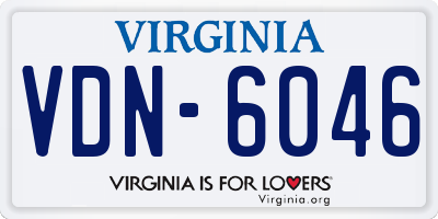 VA license plate VDN6046