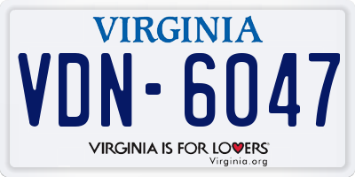 VA license plate VDN6047