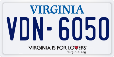 VA license plate VDN6050