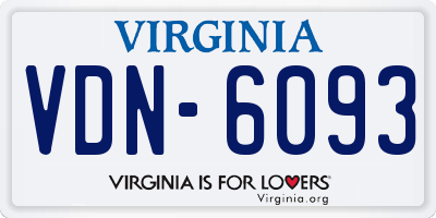 VA license plate VDN6093