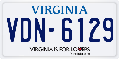 VA license plate VDN6129