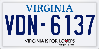 VA license plate VDN6137
