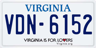 VA license plate VDN6152