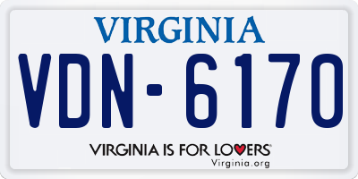 VA license plate VDN6170