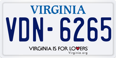 VA license plate VDN6265