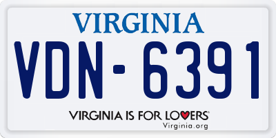 VA license plate VDN6391