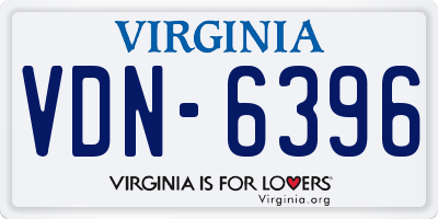 VA license plate VDN6396