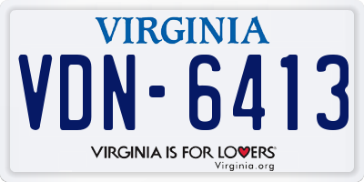 VA license plate VDN6413